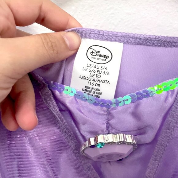 Disney Collection Ariel Roleplay Girls Dress Up Costume Size 5/6 - Picture 3 of 7